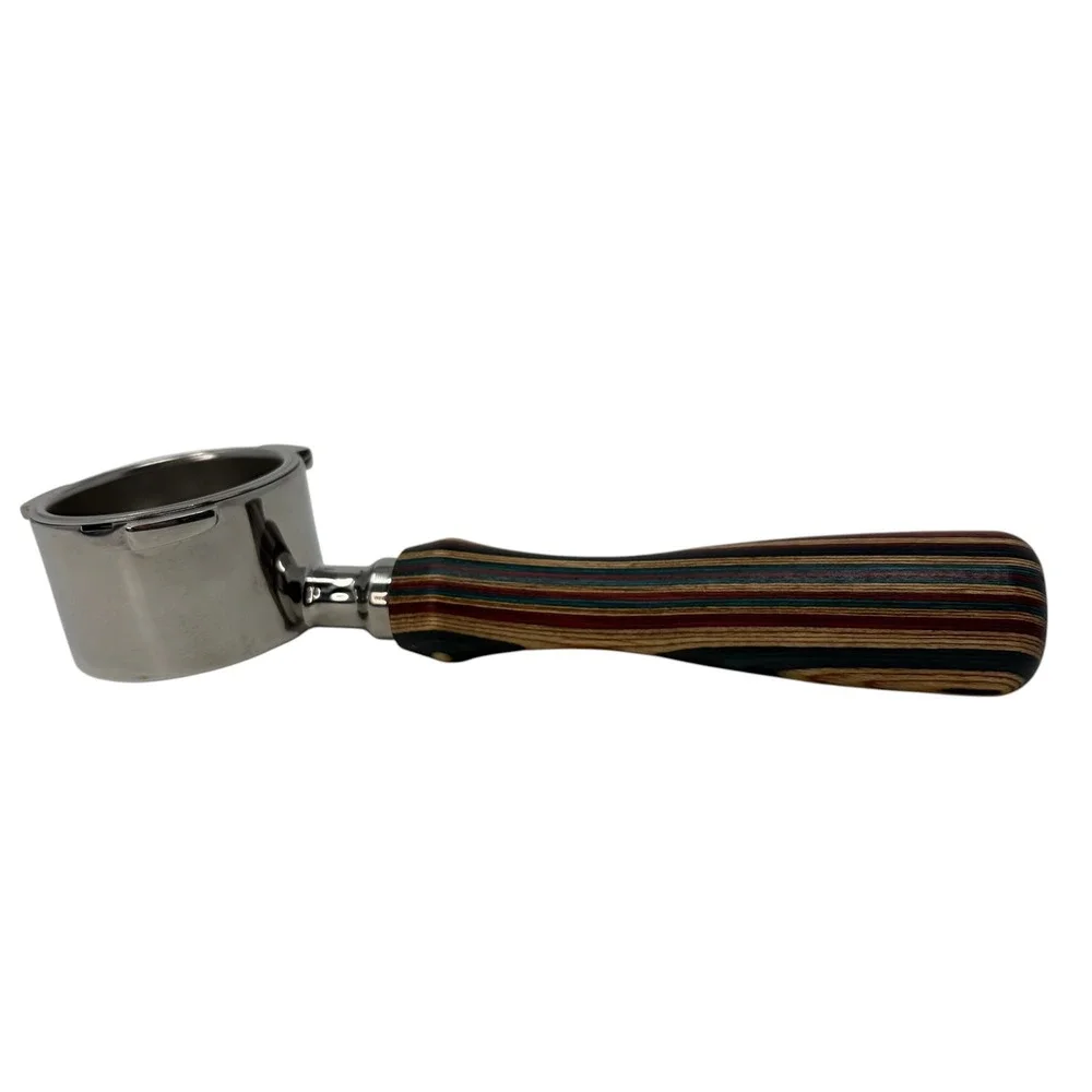 Espresso Portafilter 51mm Stainless Steel w/ Multicolor‎ Wood Grain Handle